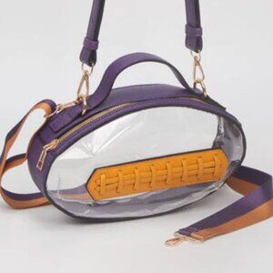 NWT Purple & Mustard Yellow Clear Football Crossbody Bag – Stadium Approved Game